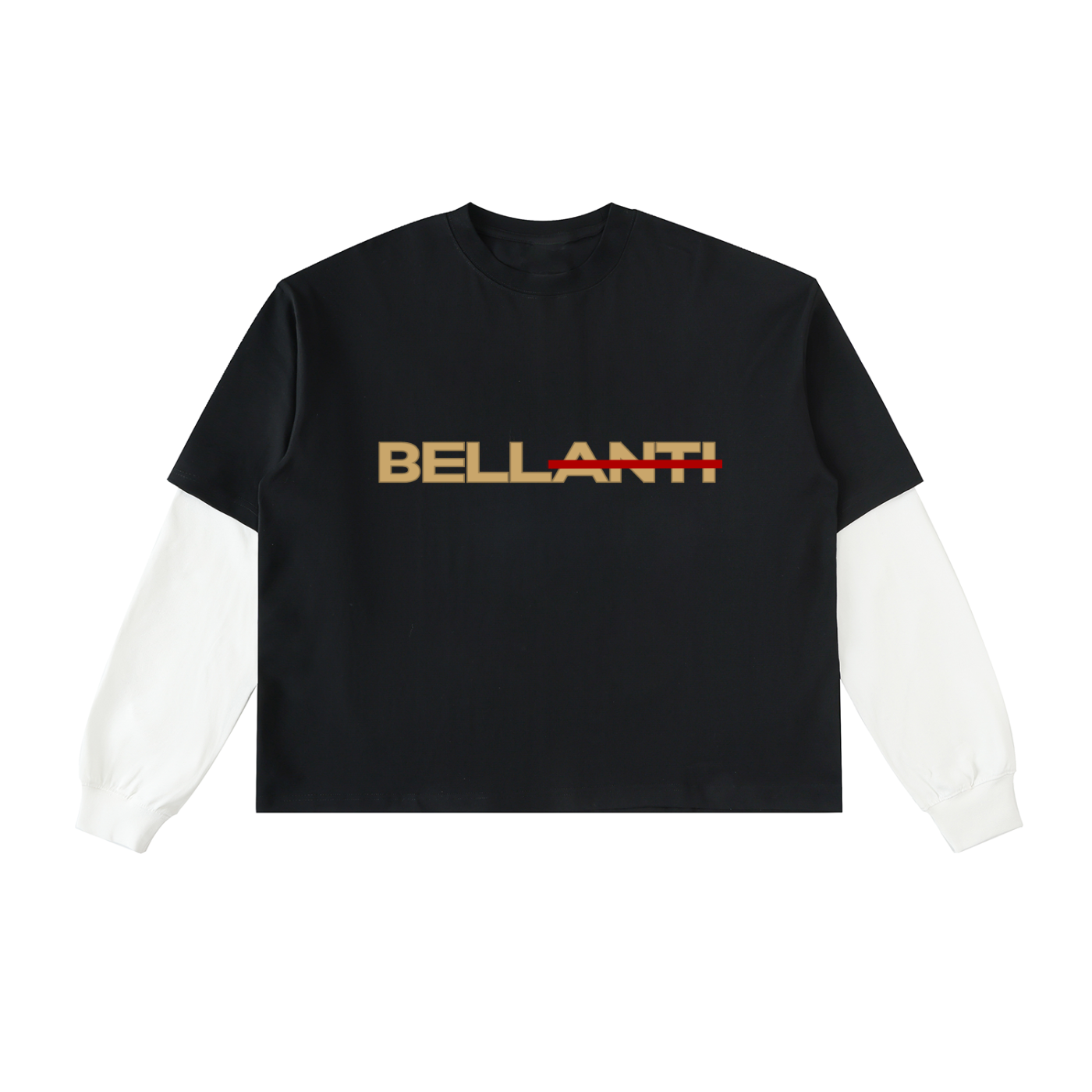 Layered Long Sleeve Cotton T-Shirt