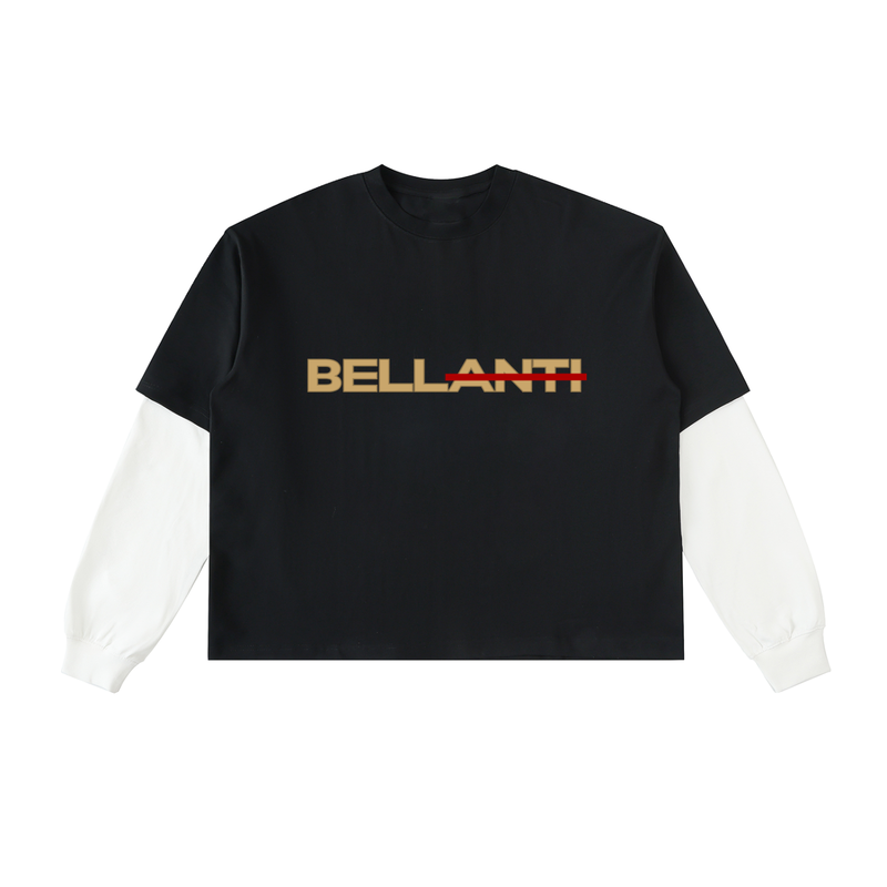 Layered Long Sleeve Cotton T-Shirt