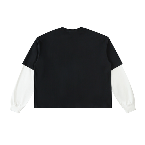 Layered Long Sleeve Cotton T-Shirt