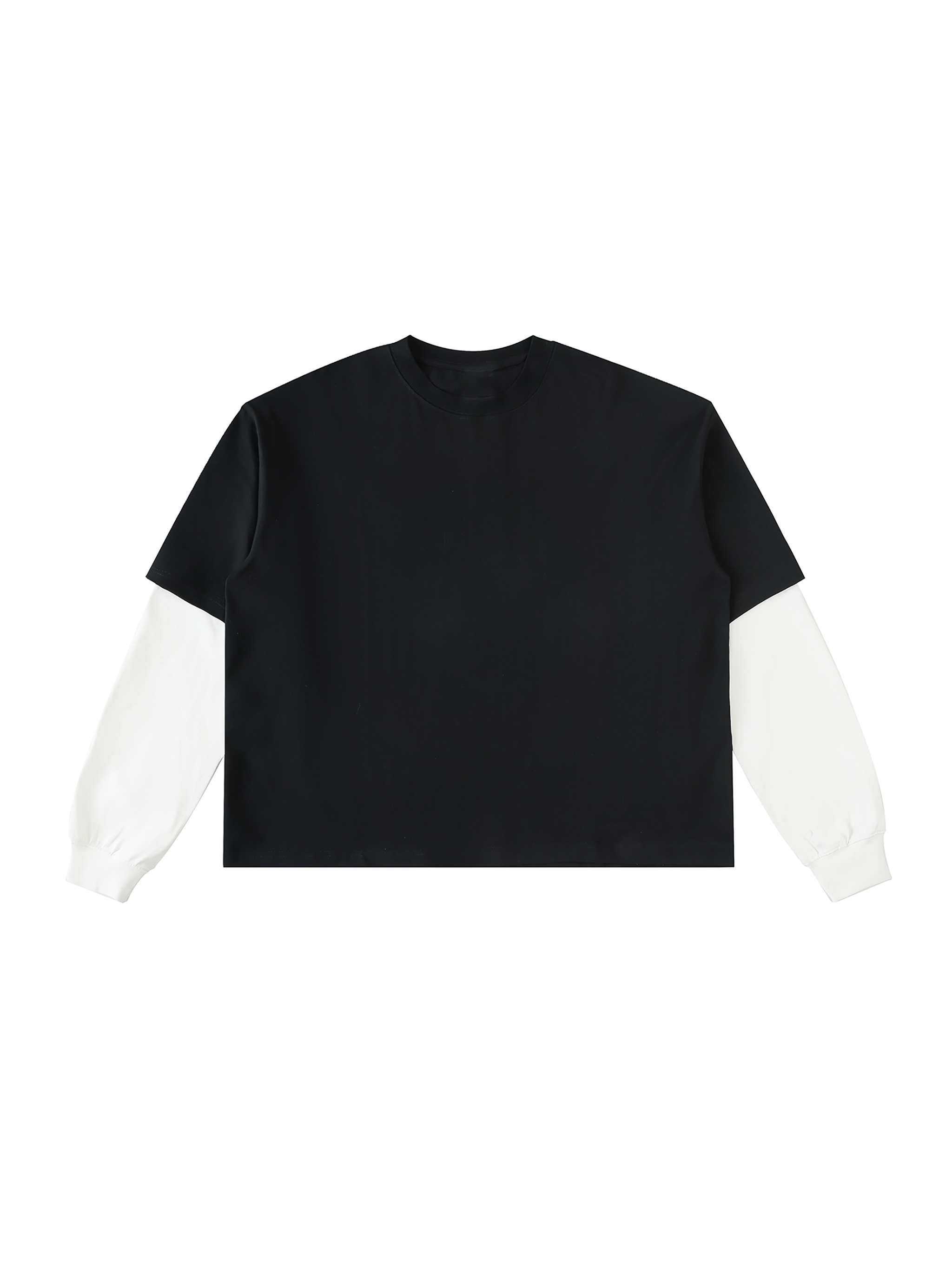 Layered Long Sleeve Cotton T-Shirt